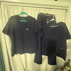 Figs Navy Blue Scrub Set